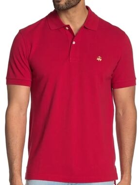 Brooks Brothers Red Short-Sleeve Performance Cotton Polo Size L